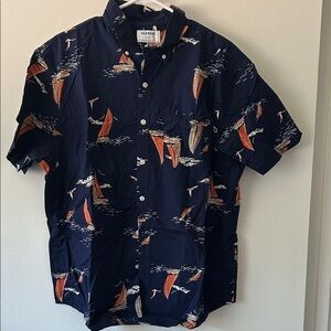 Old Navy Men's Navy Sailing Print Shirt